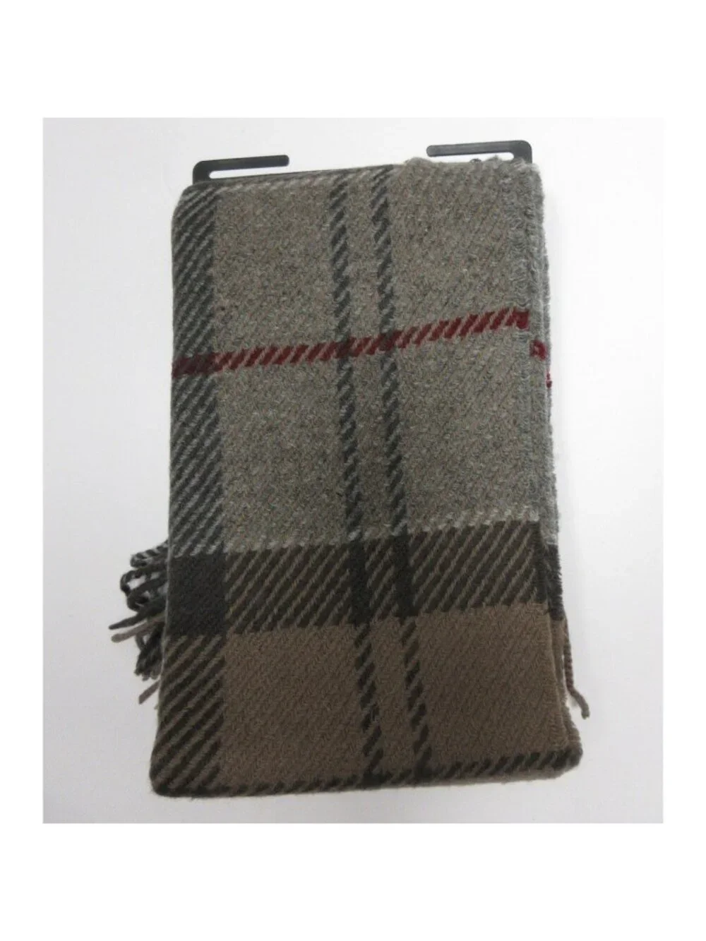 Barbour Scarf OS Lambswool Cashmere Dress Tartan Plaid Fringe NEW